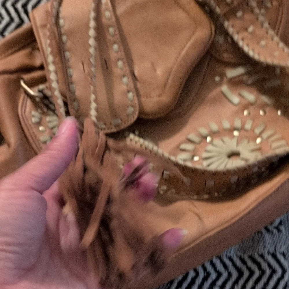 Nicole Lee Tan Shoulder Bag with Artisanal Craftsmanship - Picture 10 of 14